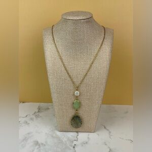 LOFT Tranquil Cascade Triple‑Stone Pendant Necklace